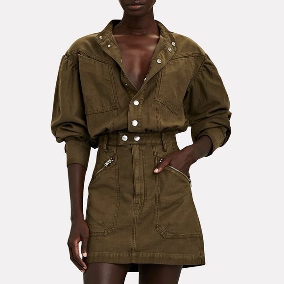 FRAME Moto Zip Snap Front Dress - Picture 3 of 11